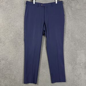Suitsupply Pants Mens 35x31 Blue Brescia Slim Fit Traveler Wool Lightweight
